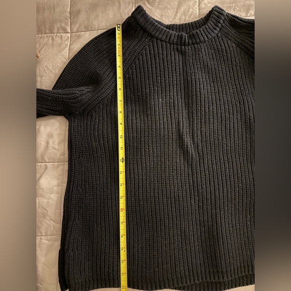 Quince 100% Organic Cotton Fisherman Black Crew Sweater; size L - Picture 8 of 9